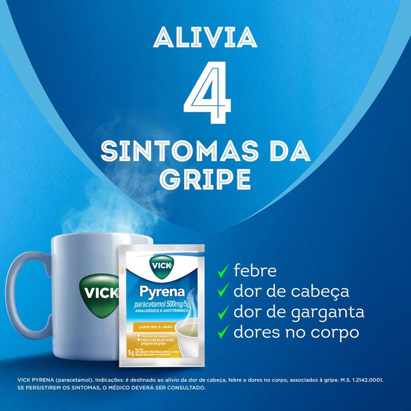 Chá para Gripe Vick Pyrena Sabor Mel e Limão 5g - Pague Menos