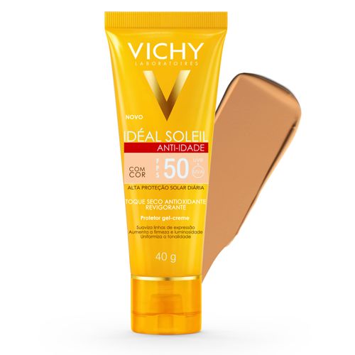 Protetor Solar Facial Vichy Ideal Soleil Antiidade Toque Seco Fps50 40g