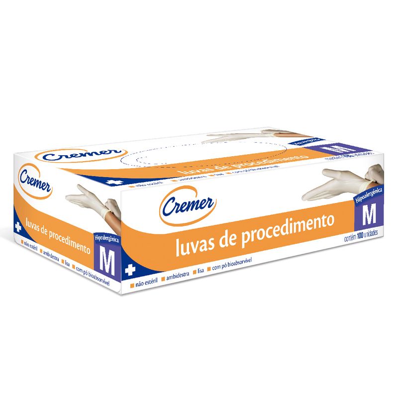 Luva-Cremer-Para-Procedimento-Nao-Cirurgico-Tamanho-Medio-Com-100-Unidades