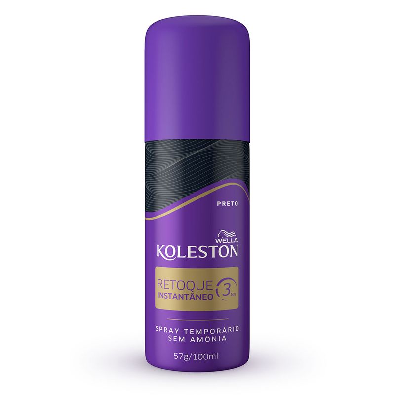 Tintura-Koleston-Spray-Retoque-Instantaneo-Cor-Preta-100ml-57g