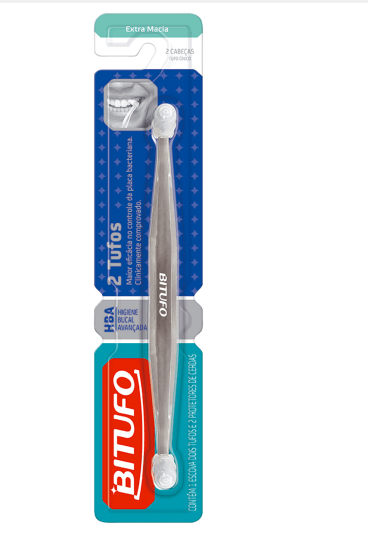 Escova-Dental-Bitufo-2-Tufos-Extra-Macia-Com-2-Protetores-De-Cerdas