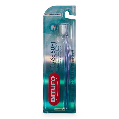 Escova Dental Bitufo Class Soft Extra Macia + Protetor De Cerdas