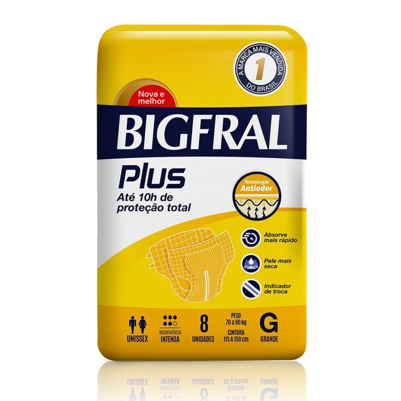 Ofertas de Fralda Geriátrica Bigfral Regular Plus G, pacote com 18