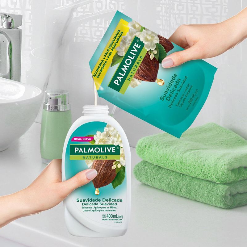 SABONETE LIQUIDO PALMOLIVE 200ML JASMIM E MANTEIGA DE CACAU REFIL