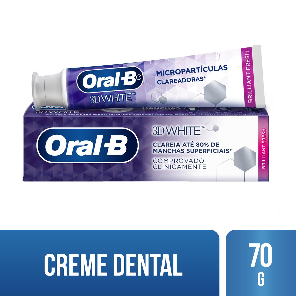 Creme Dental Oral-b 3d White Brilliant Fresh – 70g - Pague Menos