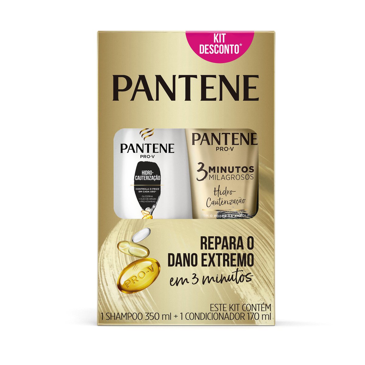 Shampoo Pantene Hidro Cauterização 350ml Condicionador Pantene Hidro Cauterização 3 Minutos 9764