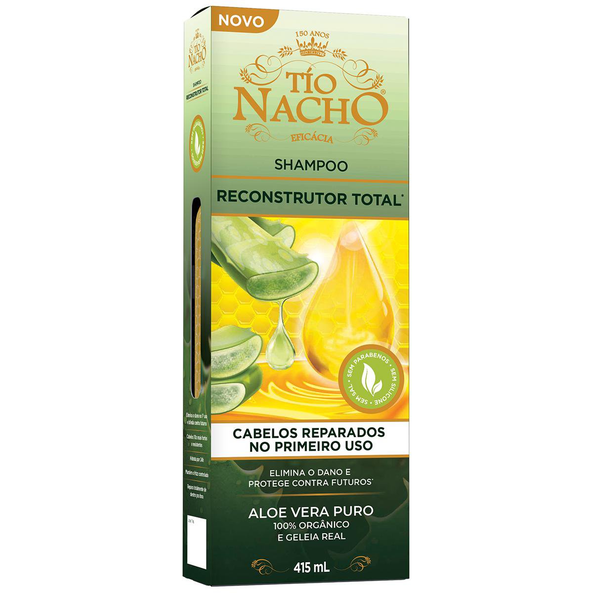 Tio Nacho Shampoo Reconstrutor Total Com Aloe Vera 100% Orgânico