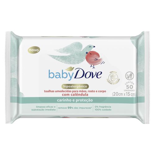 Toalhas Umedecidas Baby Dove Carinho e Proteção 50 Unidades