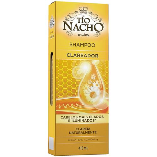 Tio Nacho Shampoo Clareador, Geleia Real E Camomila, Cabelo Visivelmente Mais Claro, 415ml