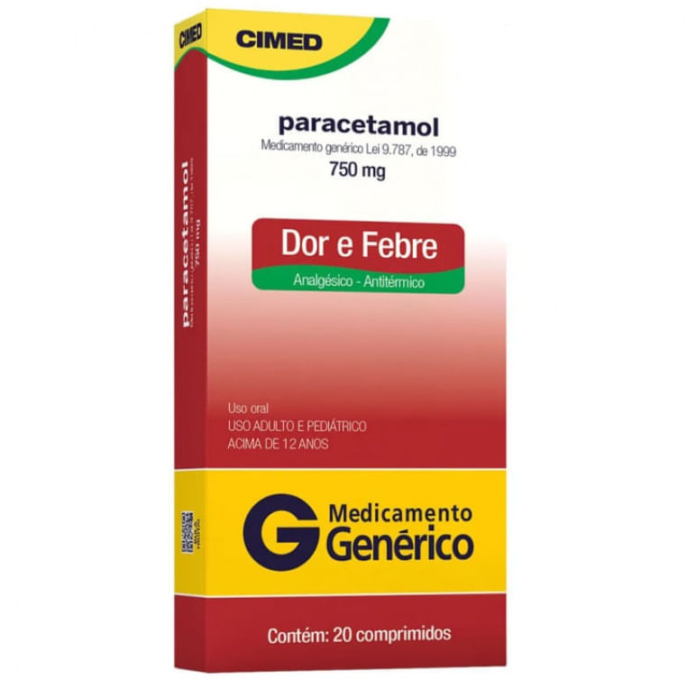 Paracetamol-750mg-Com-20-Comprimidos-Generico-Cimed