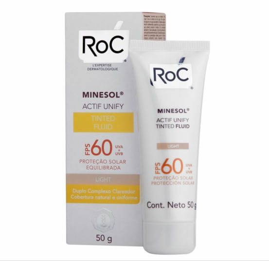 Protetor-Solar-Roc-Minesol-Actif-Unify-Tinted-Fluid-Light-Fps-60-50g