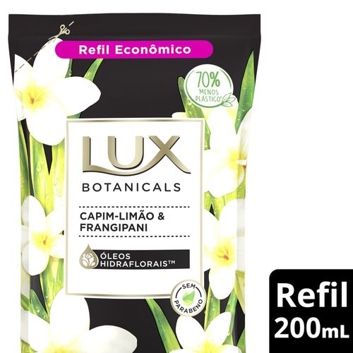 Sabonete Liquido Lux Botanicals Capim Limão & Frangipani 200ml Refil
