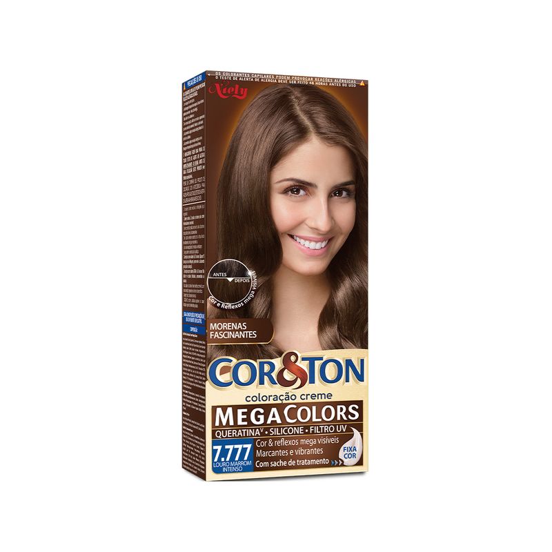 Tintura-Cor-Ton-Niely-Coloracao-Creme-mini-kit-Mega-Colors-7.777-Louro-Marrom-Intenso