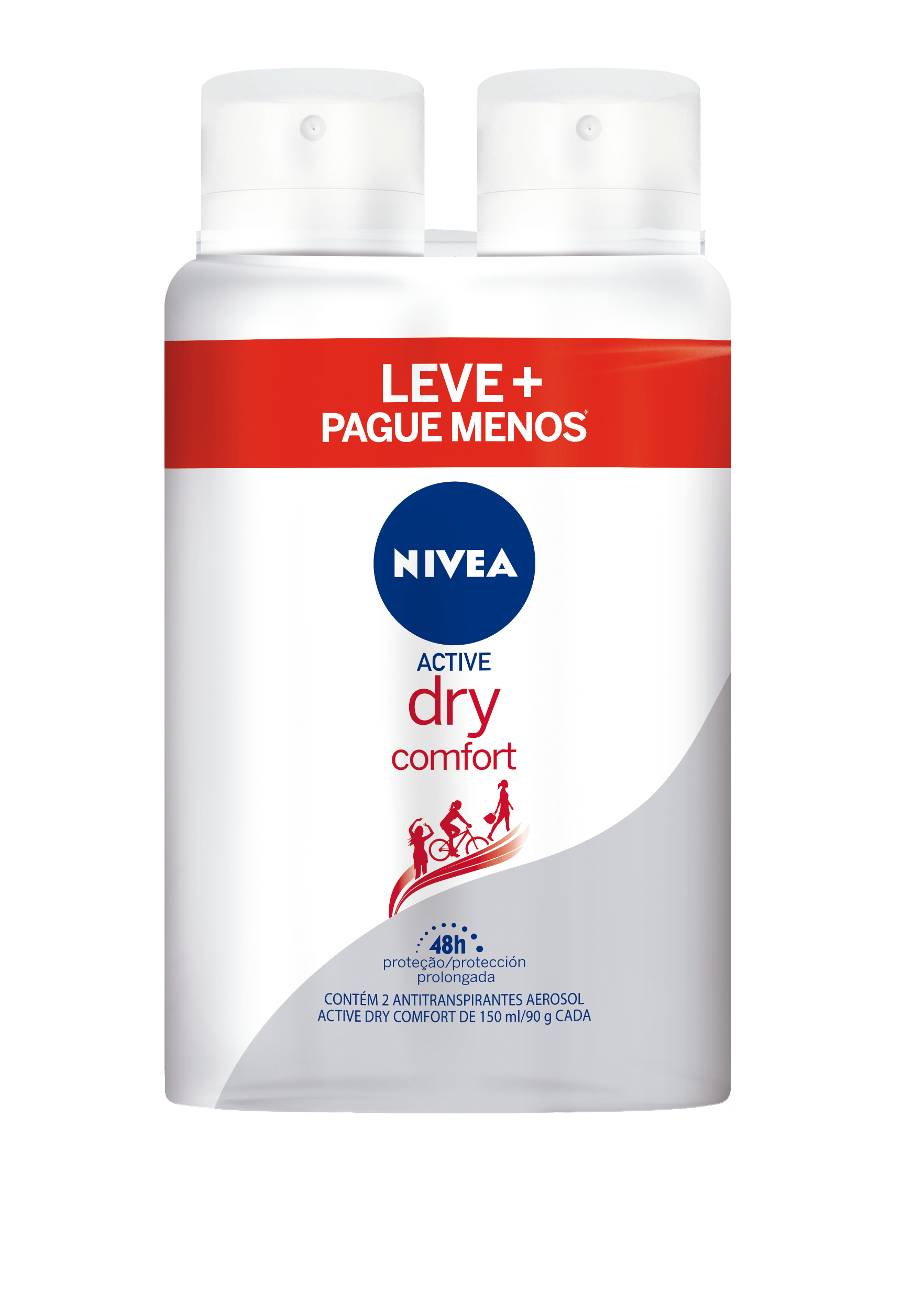 Kit Com 2 Desodorantes Nivea Dry Comfort Plus Aerossol Com 50% De