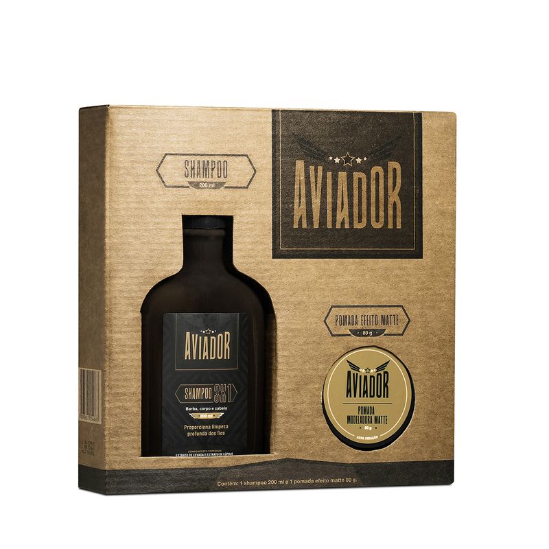 Shampoo-Aviador-200ml-Pomada-Capilar-Brilho-80g