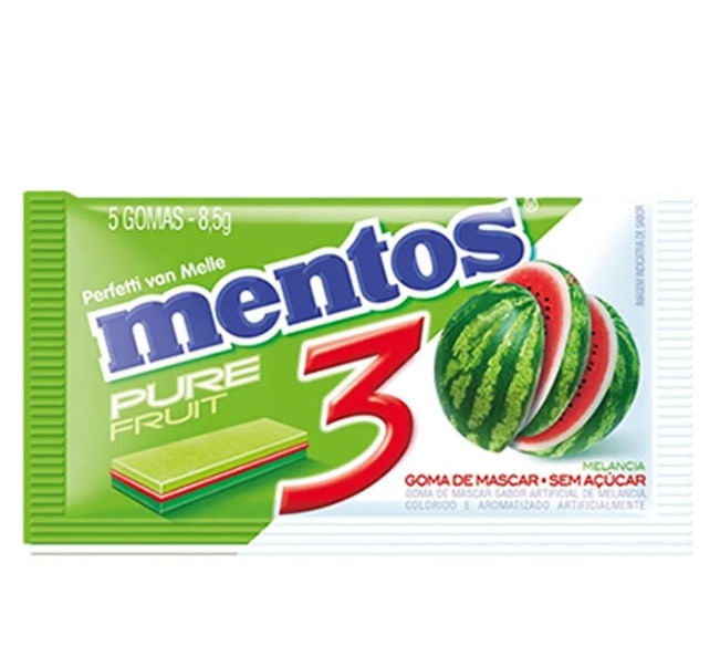 Goma-Mascar-Mentos-Pure-Fruit-3-Sabor-Melancia-Sem-Acucar-85g