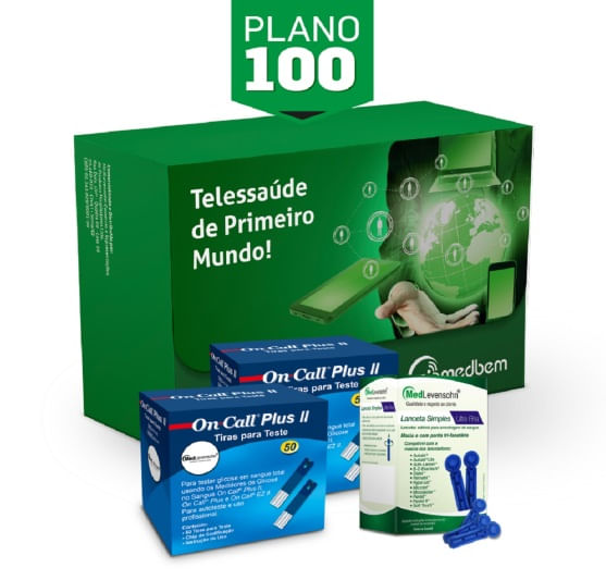 Kit On Call Plus Ii Reposição Com 100 Tiras Para Teste - Extrafarma