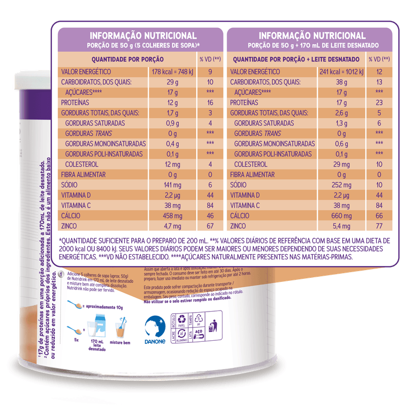 NUTRIDRINK PROTEIN SÊNIOR PÓ CAFÉ COM LEITE 750G - Extrafarma