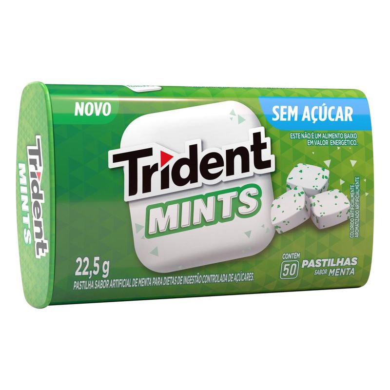 Pastilhas Trident Mints Sabor Menta Sem Açúcar 22,5g - Extrafarma