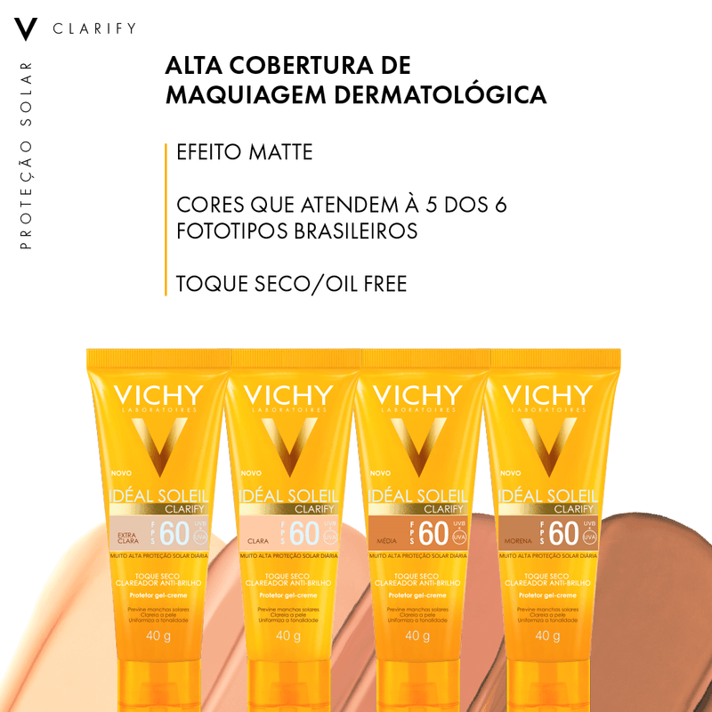 Ideal-Soleil-Clarify-Vichy-Cor-Media-Fps60-Toque-Seco-Gel-Creme-40g