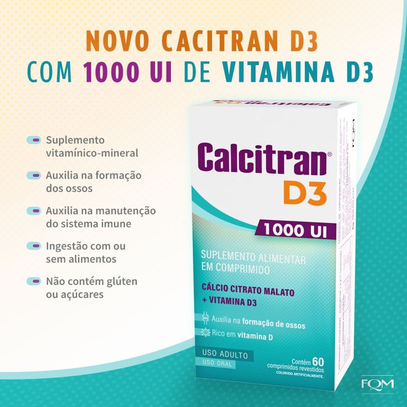 Calcitran-D3-1000ui-Com-60-Comprimidos