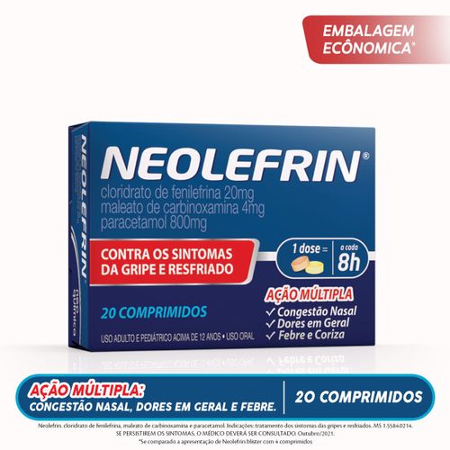 Neolefrin Com 20 Comprimidos