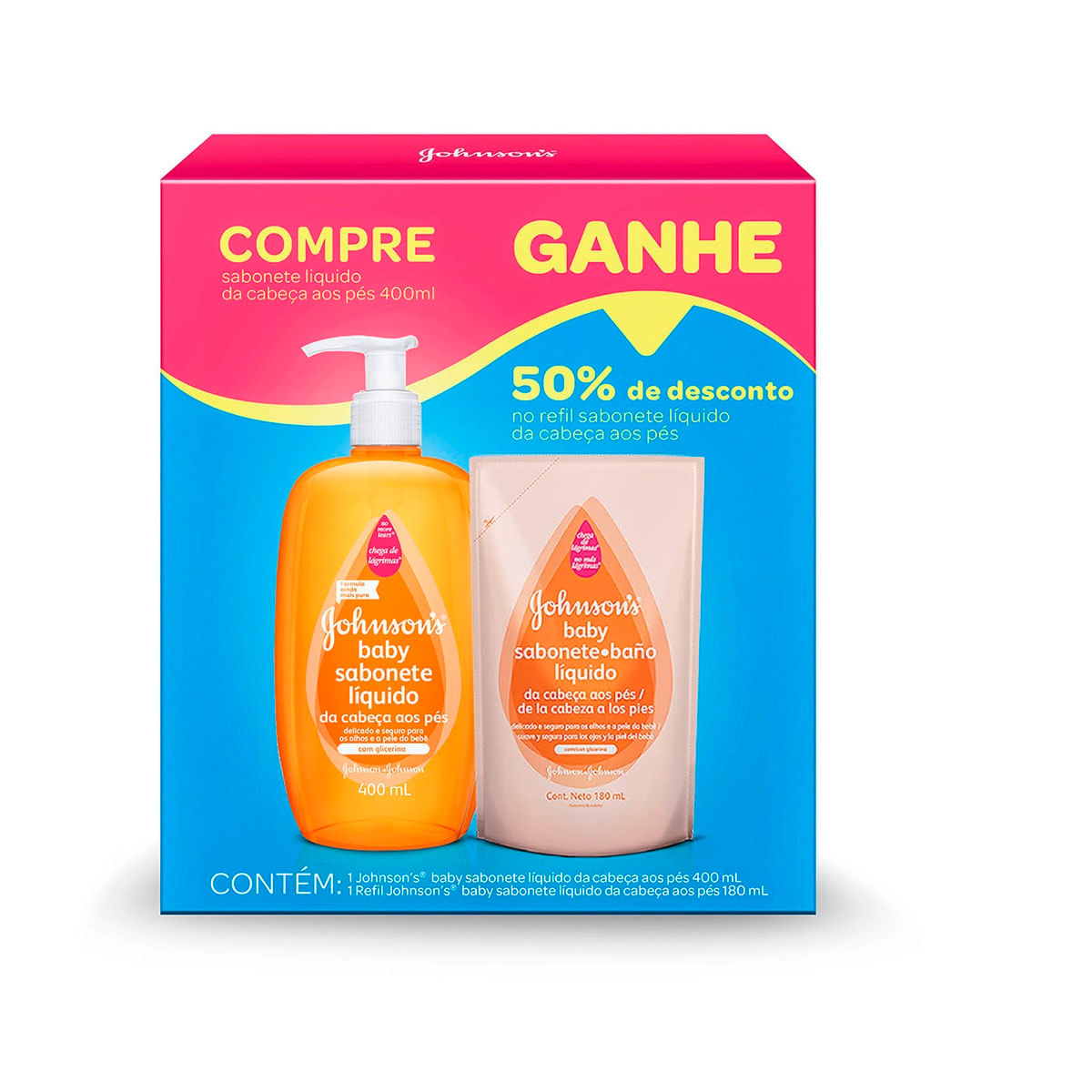 Kit promocional Sabonete Líquido de Glicerina JOHNSON'S(®) Baby Da Cabeça aos Pés 400 ml + Refil é boa?