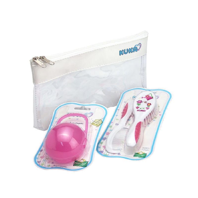 escova-para-cabelo-mais-pente-para-cabelo-mais-porta-chupeta-kuka-rosa-gratis-necessaire-principal