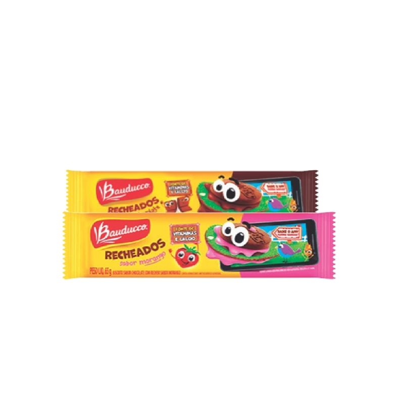 Biscoito Bauducco Recheado Sabor Duplo Chocolate 65g - Extrafarma