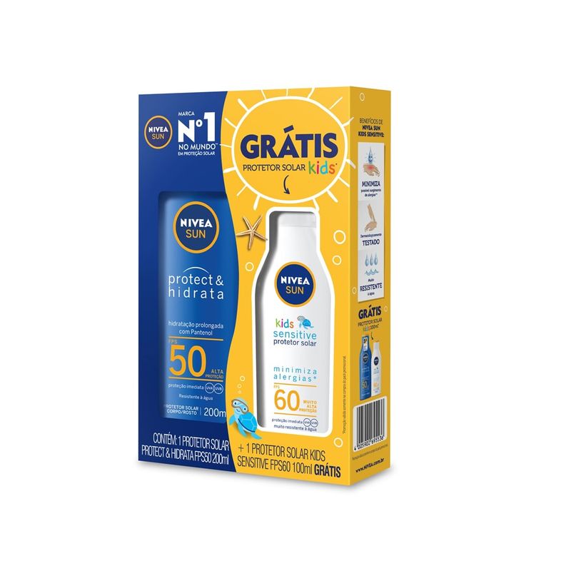 Kit Protetor Solar Nivea Sun Protect FPS50 200ml + Protetor Solar FPS70  40ml - Drogaria Sao Paulo