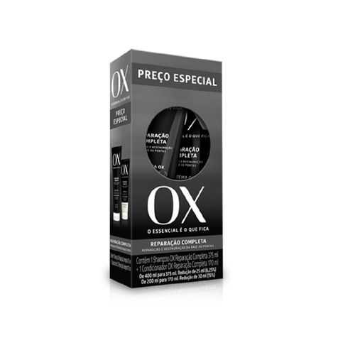 Shampoo Ox Liso Duradouro + Ox Longos + Ox Nutrição Intensa + Ox  Reconstrução + Reparação Completa 400ml