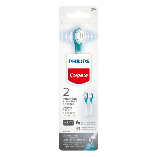 Refil Escova Dental Eletrica Colgate+philips Infantil Com 2 Unidades