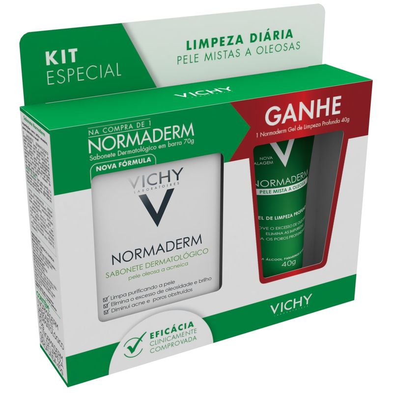 Kit Especial Limpeza Diária Vichy Normaderm Na Compra De 1 Sabonete Dematologico Em Barra ...