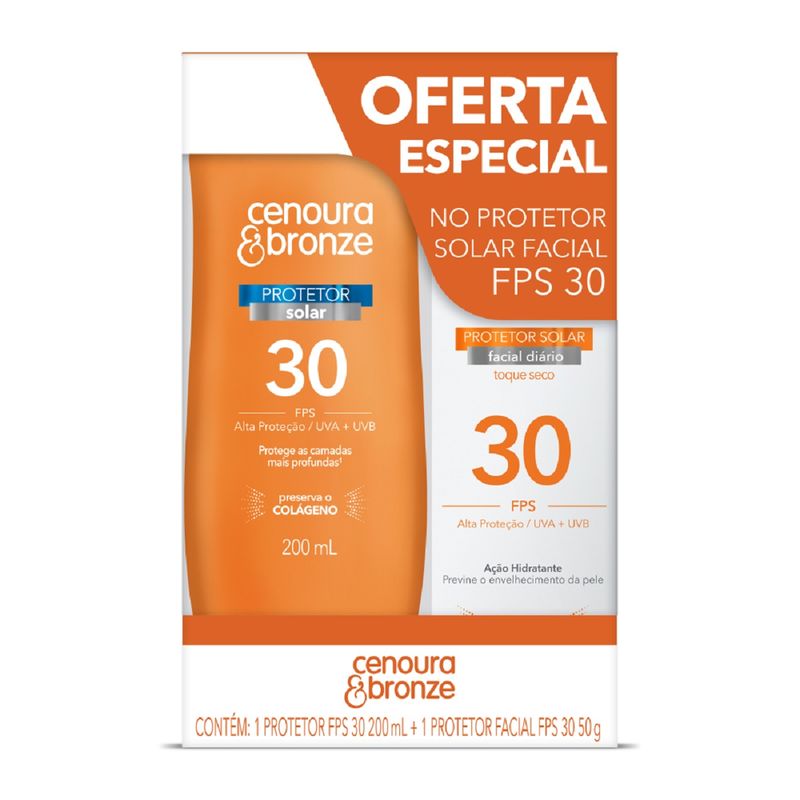 protetor-solar-cenoura-bronze-fps30-200ml-mais-protetor-solar-cenoura-bronze-facial-fps30-50g-com-preco-especial-principal