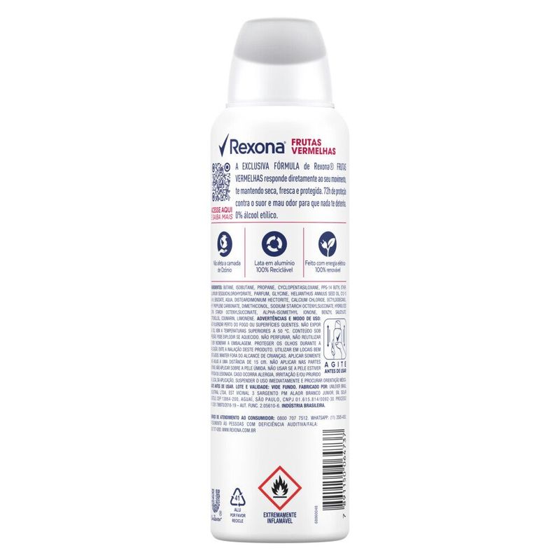 DESODORANTE AEROSOL REXONA FRUTAS VERMELHAS 90G