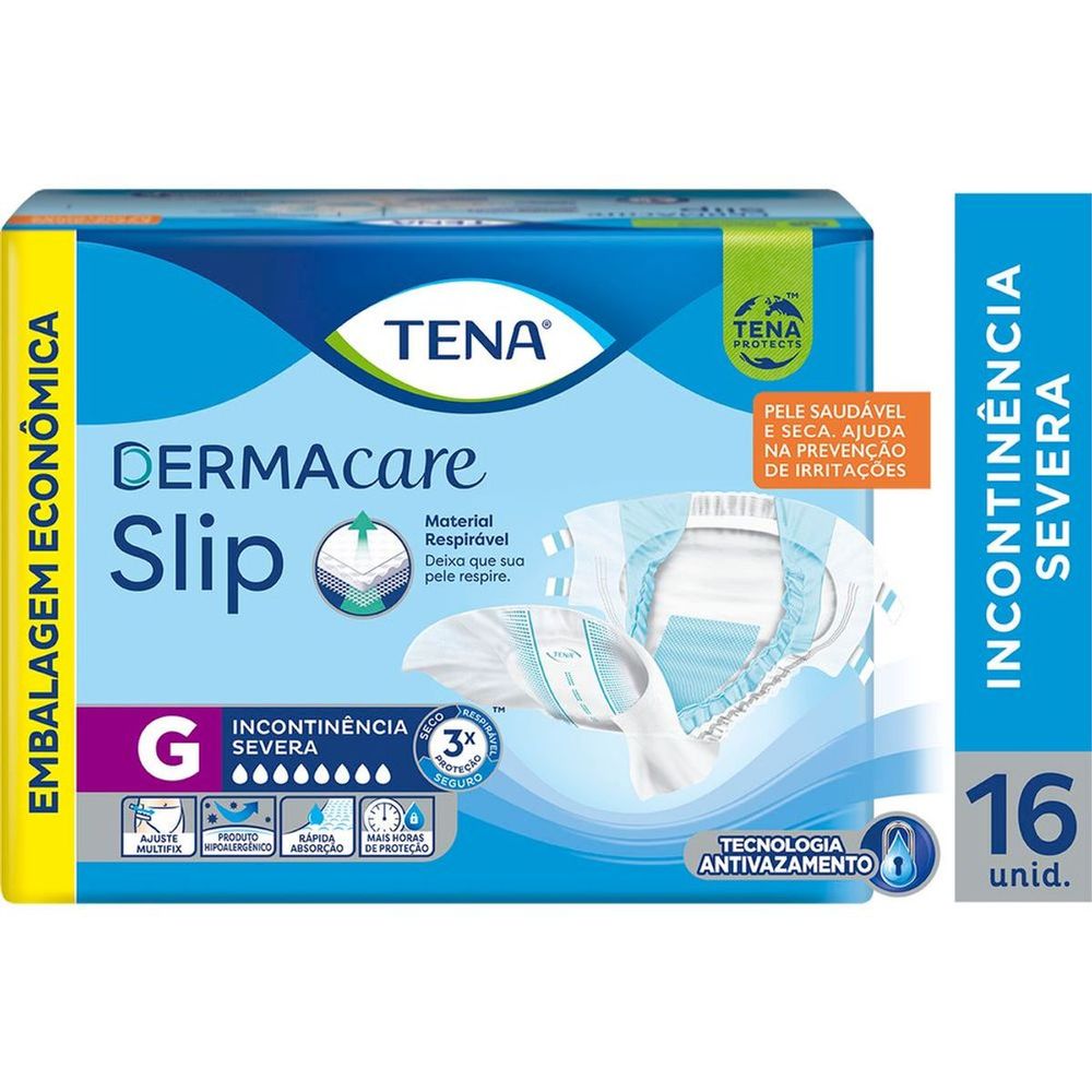 Fralda Geriátrica Tena Slip Dermacare G 16 Unidades Menor preço em Fralda Geriátrica Tena Slip Dermacare G 16 Unidades