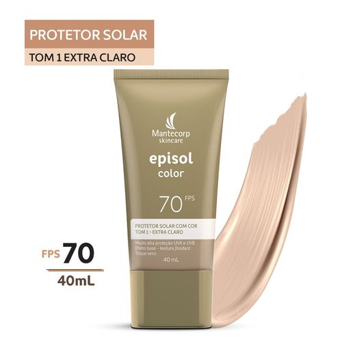 Protetor Solar Episol Color Fps70 Tom 1- Extra Claro 40ml