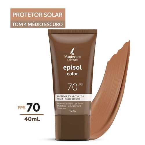 Protetor Solar Episol Color Fps70 Tom 4 - Médio Escuro 40ml