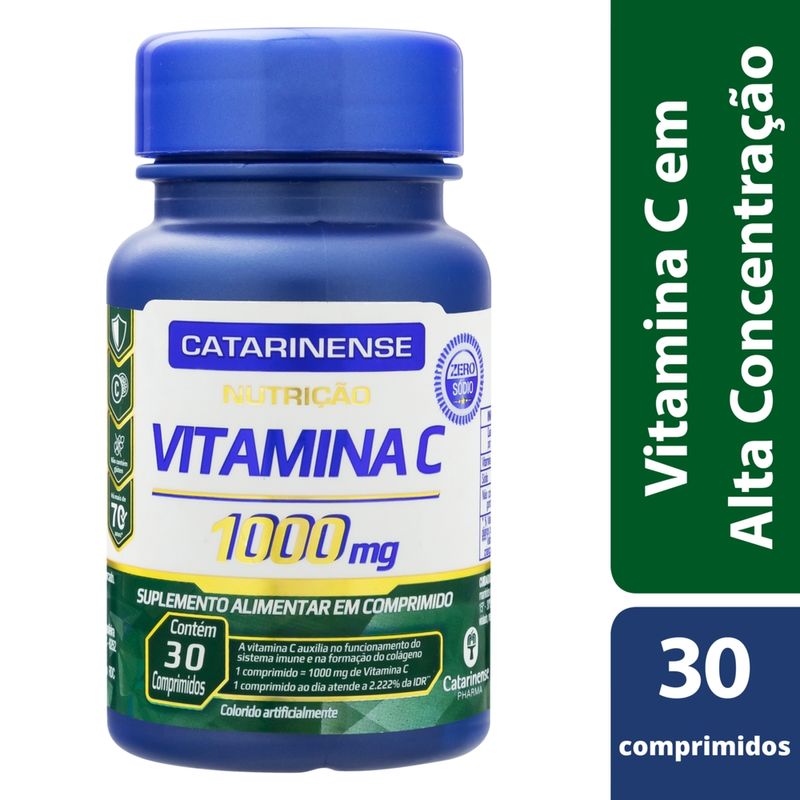 Vitamina C em comprimidos de 1000mg Zero Calorias