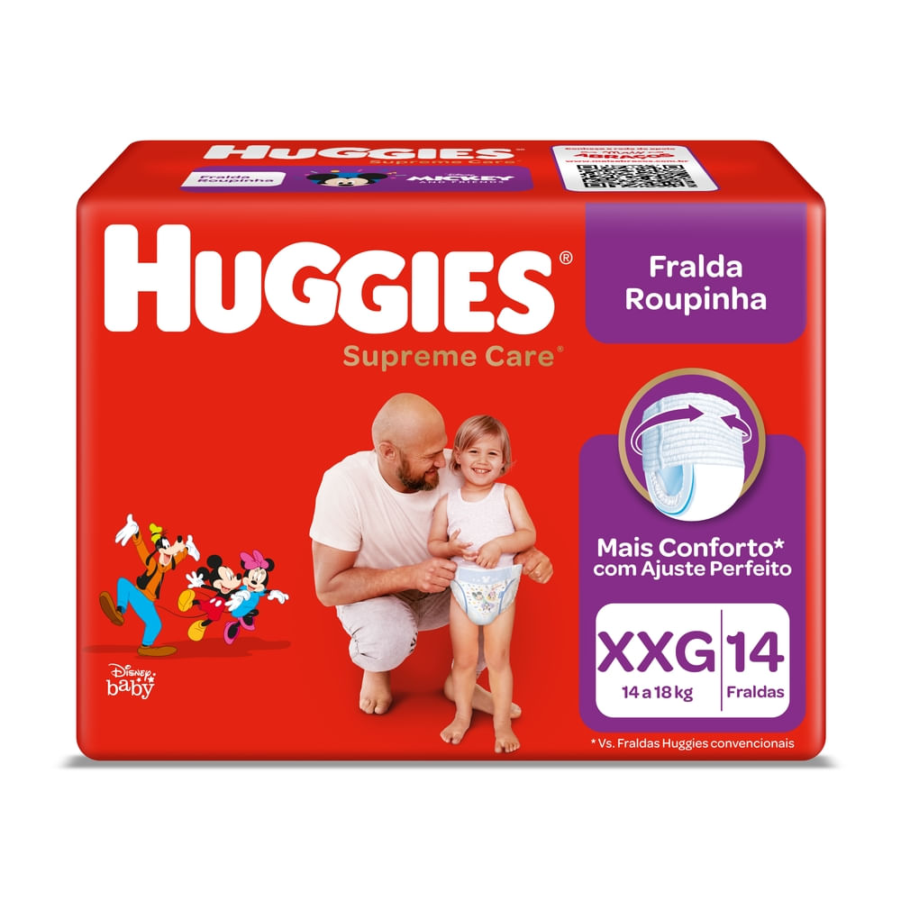 Foto da Fralda Huggies Supreme Care Jumbo Fashion Tamanho Xxg Com 14 Unidades