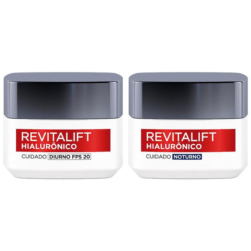 Kit-L-Oreal-Paris-Hialuronico---Creme-Hidratante-Anti-Idade-Diurno---Noturno