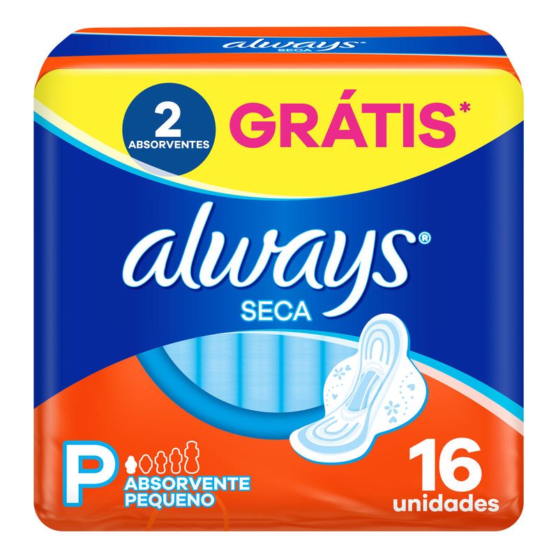 Absorvente Always Super Proteção Seca Com Abas 16 Unidades