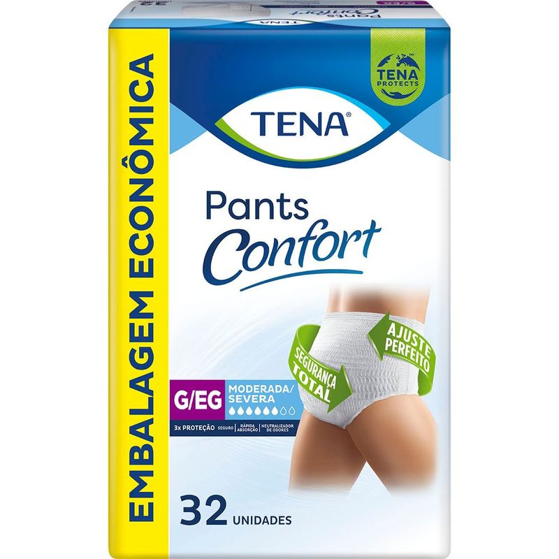 Roupa Íntima Tena Pants Confort Tamanho G/Eg 32 Unidades - Pague Menos