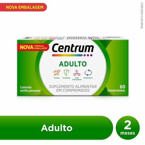 Centrum Suplemento Mulivitaminico Diário Adulto de A a Zinco, com Vitaminas do Complexo B, 60 comprimidos