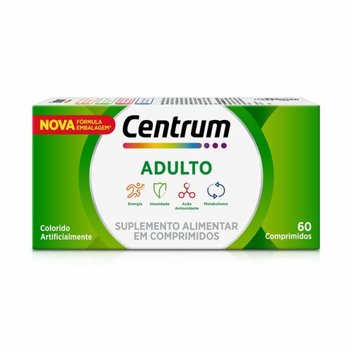 Centrum Suplemento Mulivitaminico Diário Adulto de A a Zinco, com Vitaminas do Complexo B, 60 comprimidos