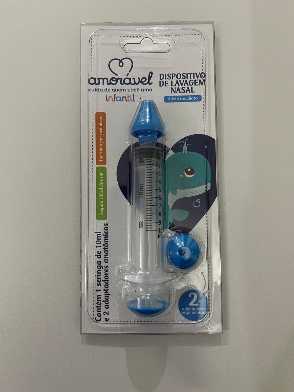 Dispositivo De Lavagem Nasal Amorável Azul Contém 1 Seringa + 2