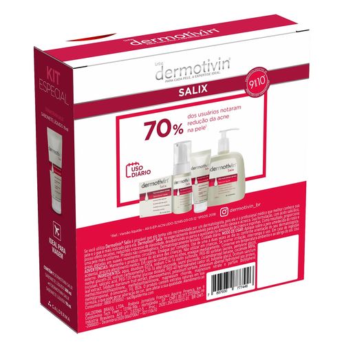 Dermotivin Salix Sabonete Líquido 300ml Grátis Dermotivin Salix Sabonete Líquido 70ml