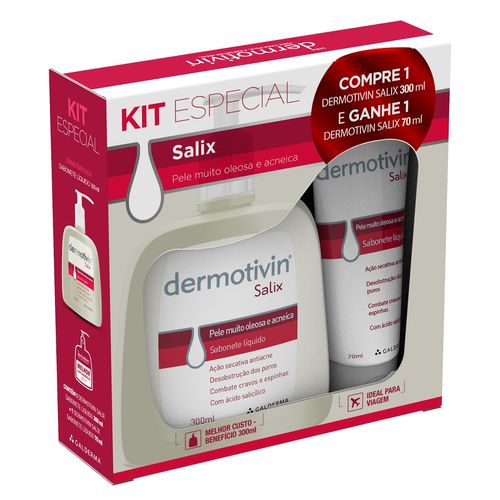 Dermotivin Salix Sabonete Líquido 300ml Grátis Dermotivin Salix Sabonete Líquido 70ml