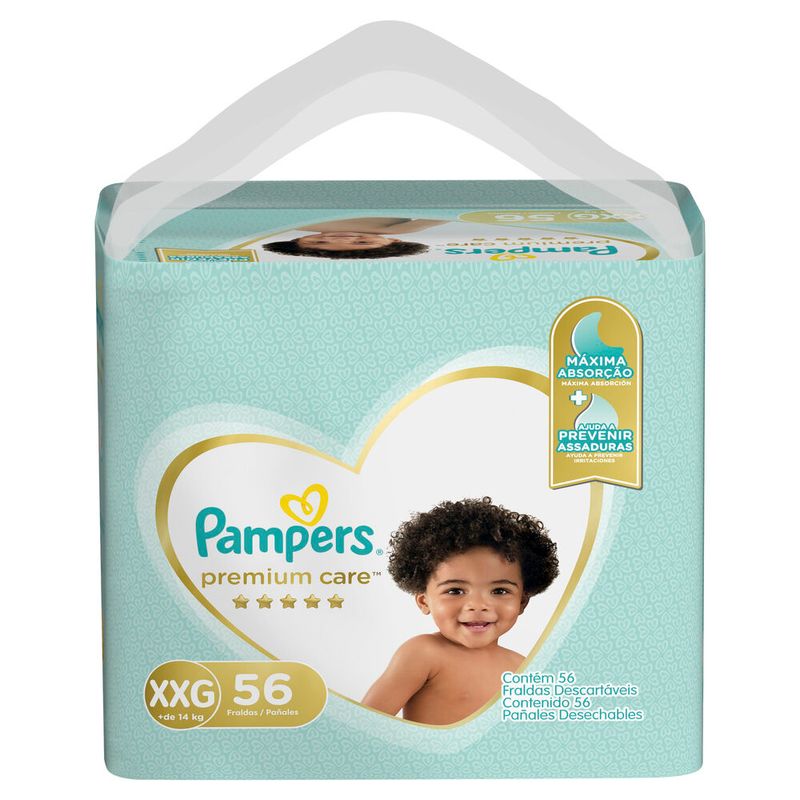 Fraldas Pampers Premium Care Xxg 56 Unidades Extrafarma