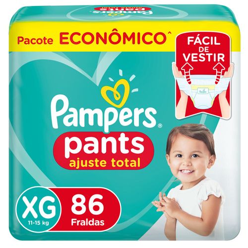 Fralda Pampers Pants Ajust Total Max Tamanho Xg Com 86 Unidades